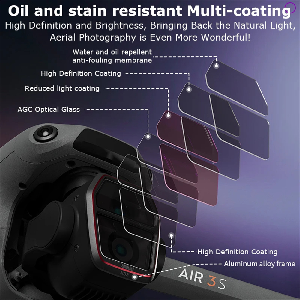 For DJI Air 3S Camera Lens Fil - đánh giá và giá Drone Kit Waterproof