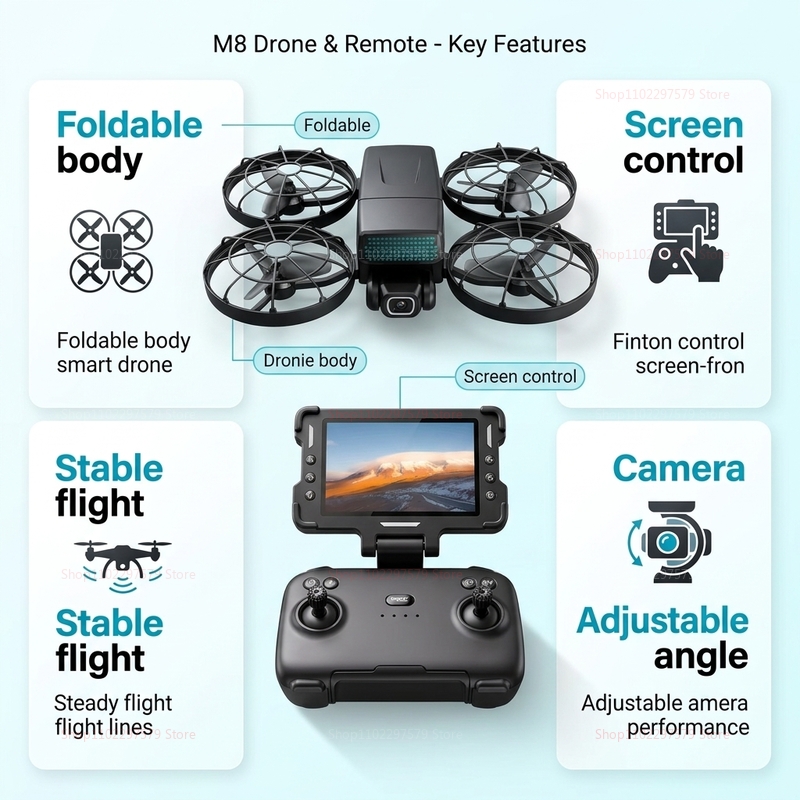 New Drones M8 GPS 8K Professio - đánh giá và giá Drone Kit With Camera